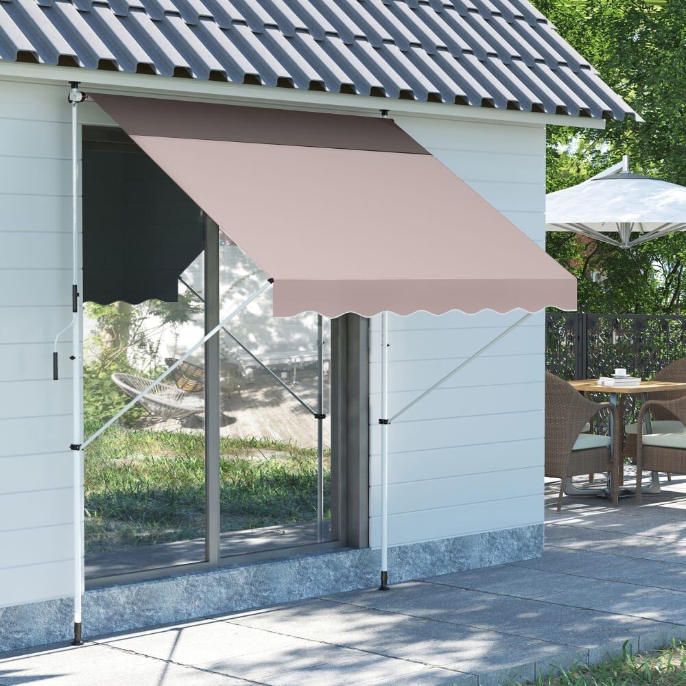 Outsunny Toldo manual retráctil 200x150x280 cm beige