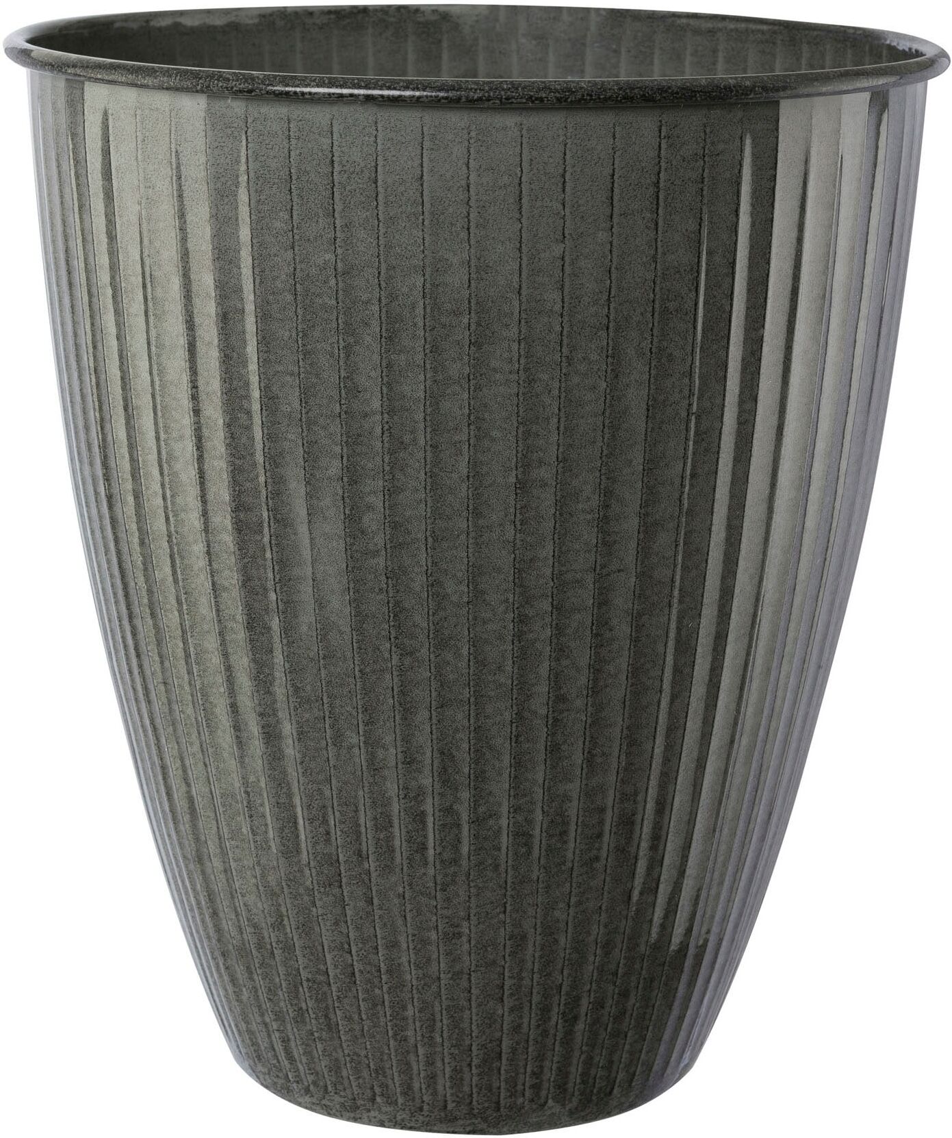 Übertopf CREATIV HOME "Übertopf", dunkelgrau, H:31cm Ø:29cm, Metall, Pflanzgefäße, Übertopf, im hochgezogenen Format