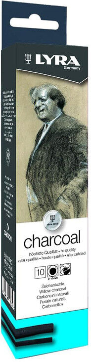 Etui 10 fusains Charcoal, assortis mine Ø 2-10 mm - Lyra