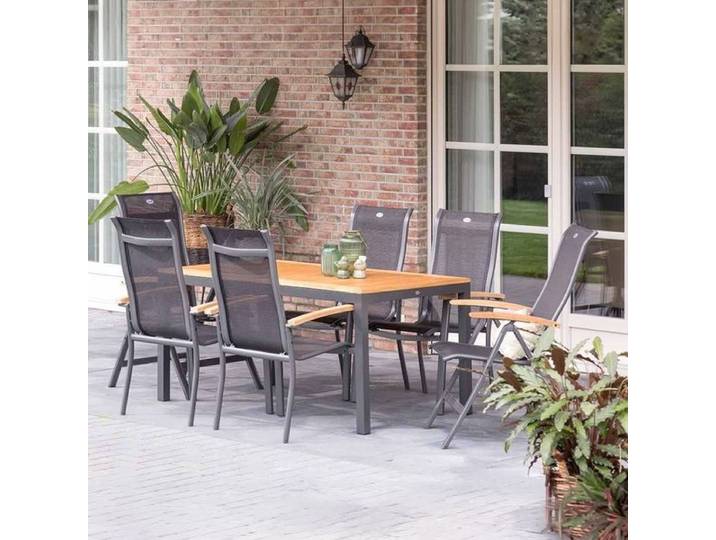 Hartman Alice Gartenmöbel-Set L (6 Plätze) Tisch 150/210x90cm Dunkelgrau