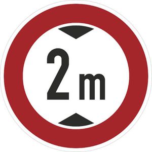 SafetyMarking Verkehrsschild StVO zugelassen, 42 cm, VZ 265-2, RA1/C, Tatsächliche Höhe 2 m