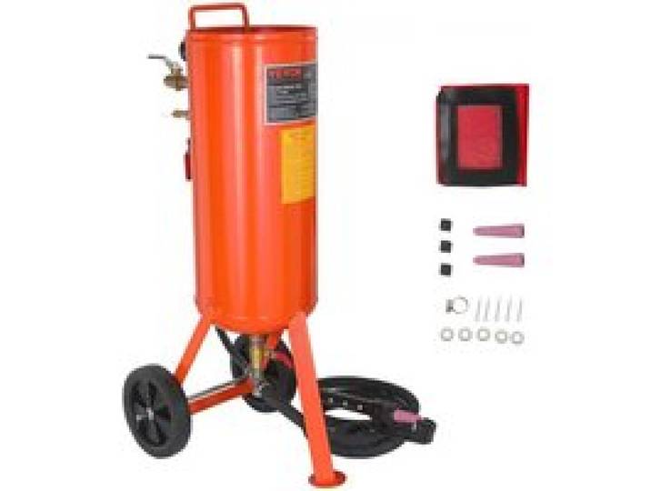 VEVOR Mobiles Sandstrahlgerät 37 L Sandstrahlanlage 2,3 m Arbeitsschlauch Sandstrahler 60–110 PSI Arbeitsdruck ideal zum Entfernen von Rost, Farbe, Flecken und das Polieren großer Flächen