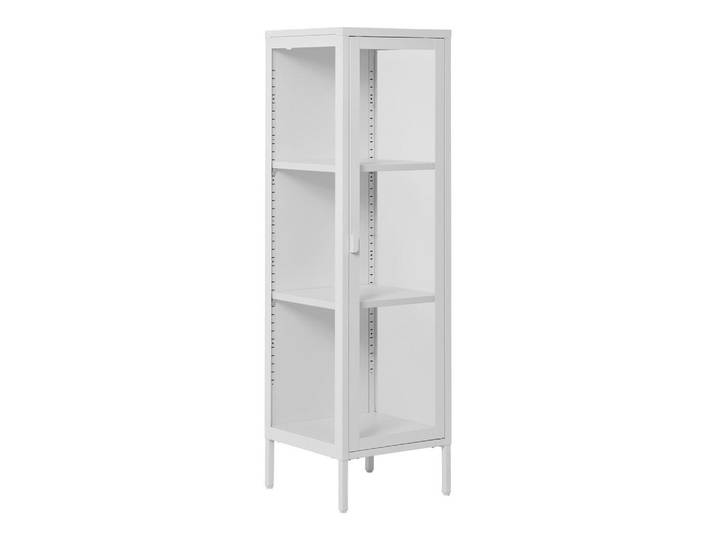 Mid.you Vitrine Brisbane, Weiß, Transparent, Metall, Uni, 2 Fächer, 35x140x40 cm, Wohnzimmer, Wohnwände, Vitrinenschränke
