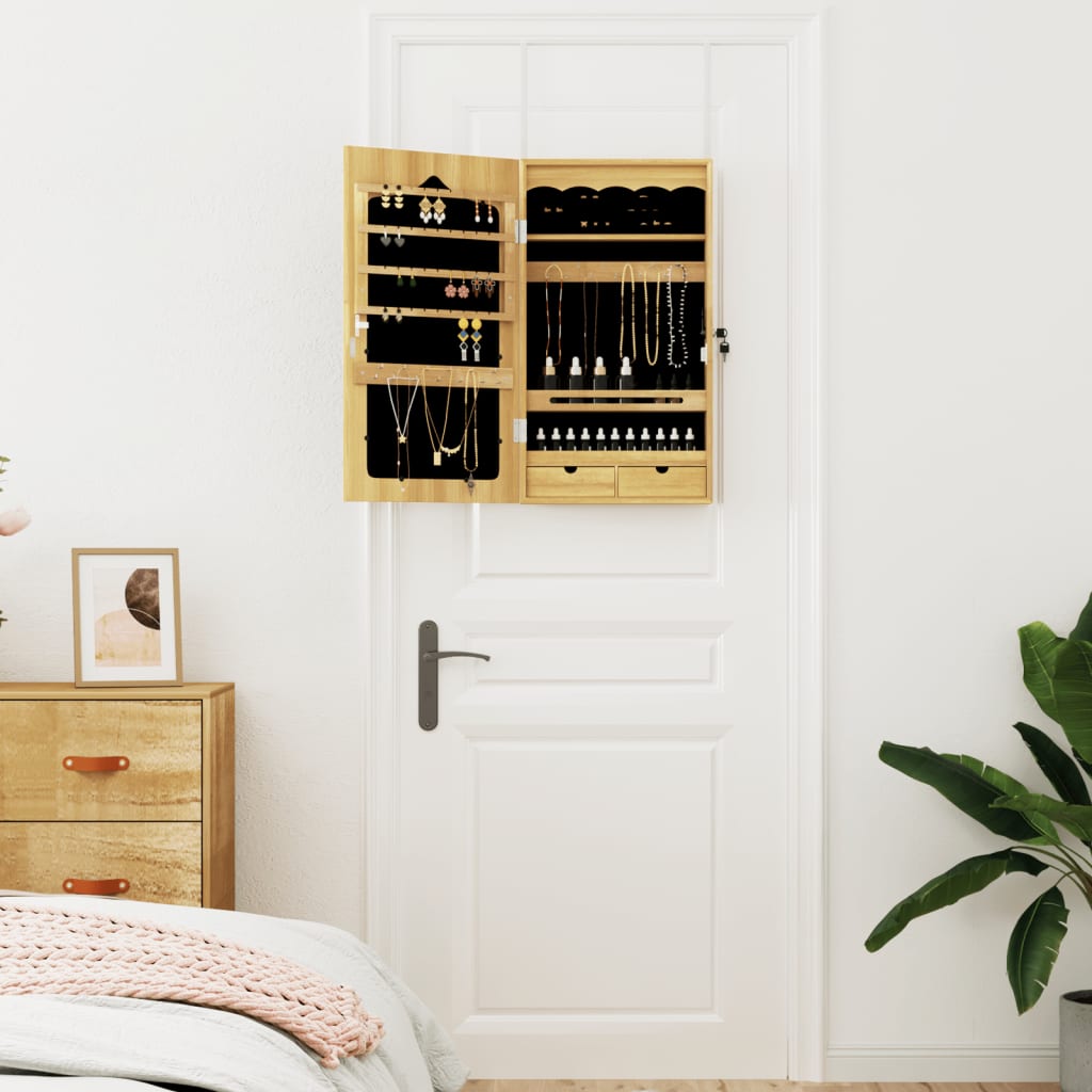 vidaXL Armoire à bijoux avec miroir murale 37,5x10x67 cm