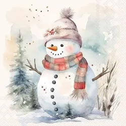 Ambiente 20 Servietten Papier 33x33cm 3-lagig - hochwertige Einweg Papierservietten mit Schneemann Motiv - Weihnachtsservietten Winterservietten Tischdeko