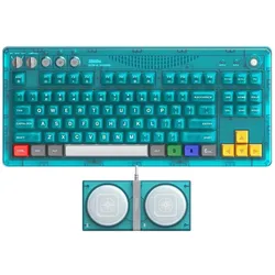 8bitdo Mechanical Keyboard - Clear Blue - Gaming Tastatur - US International - Bl (Eng. Int., Kabelgebunden, Kabellos), Tastatur, Blau