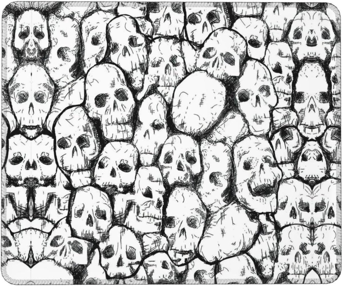Textura Calaveras antislip muismat met print, slijtvaste tafelonderlegger