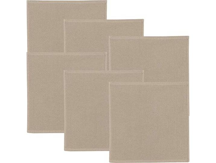 Erwin Müller Reinigungstuch, Putztuch, Putzlappen, Spültuch 6er-Pack beige Größe 25x25 cm - 100% Baumwolle, zum Spülen oder Staubwischen, robust und langlebig, mit Frottierseite