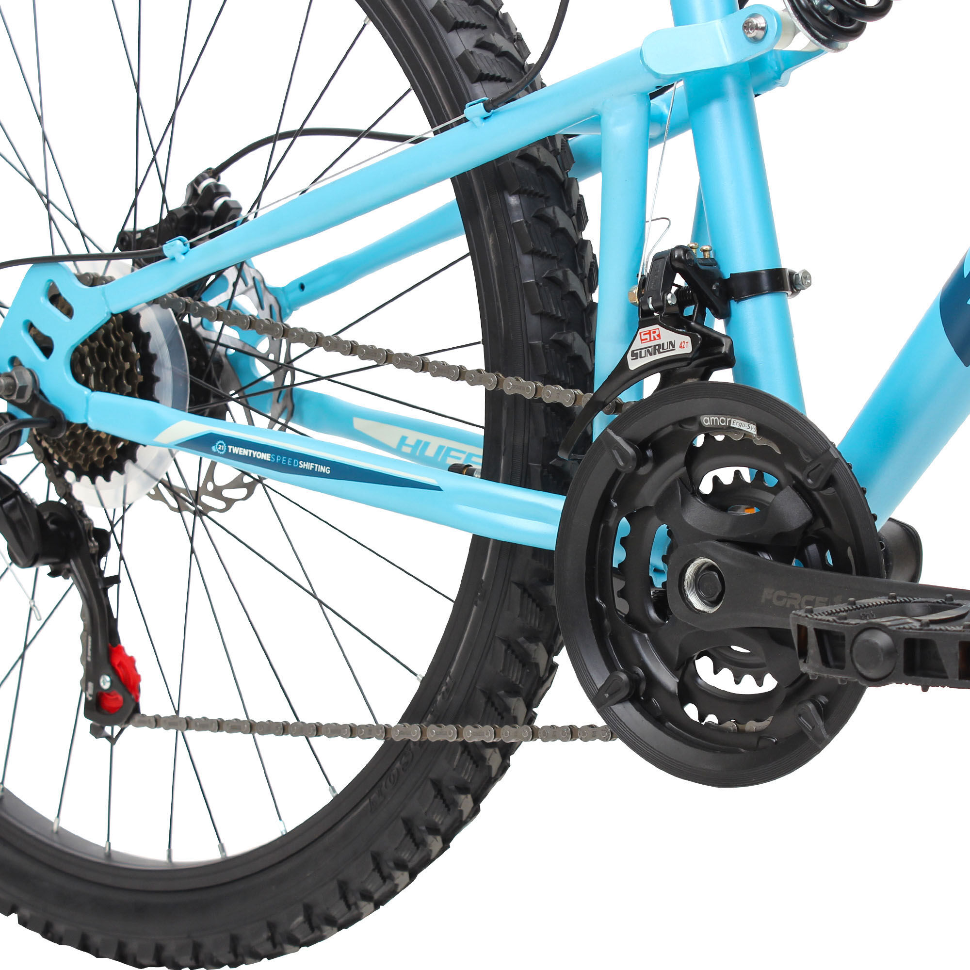 Mountainbike HUFFY Gr. 45, blau, Fahrräder, Kinder, 45cm, 26 Zoll (66,04cm) hinten: 26 Zoll (66,04cm)