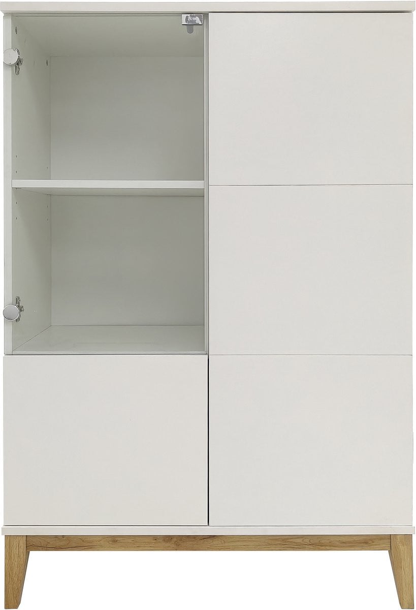 Notio Living Pelle Highboard 4-deurs Wit/Eiken