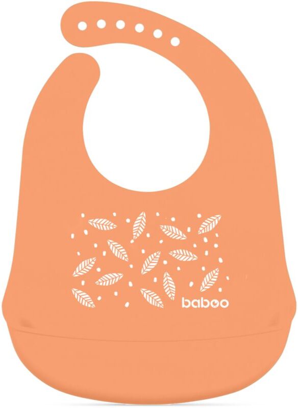 Baboo Silicone Bib bavoir Peachy Keen, 4m+ 1 pcs