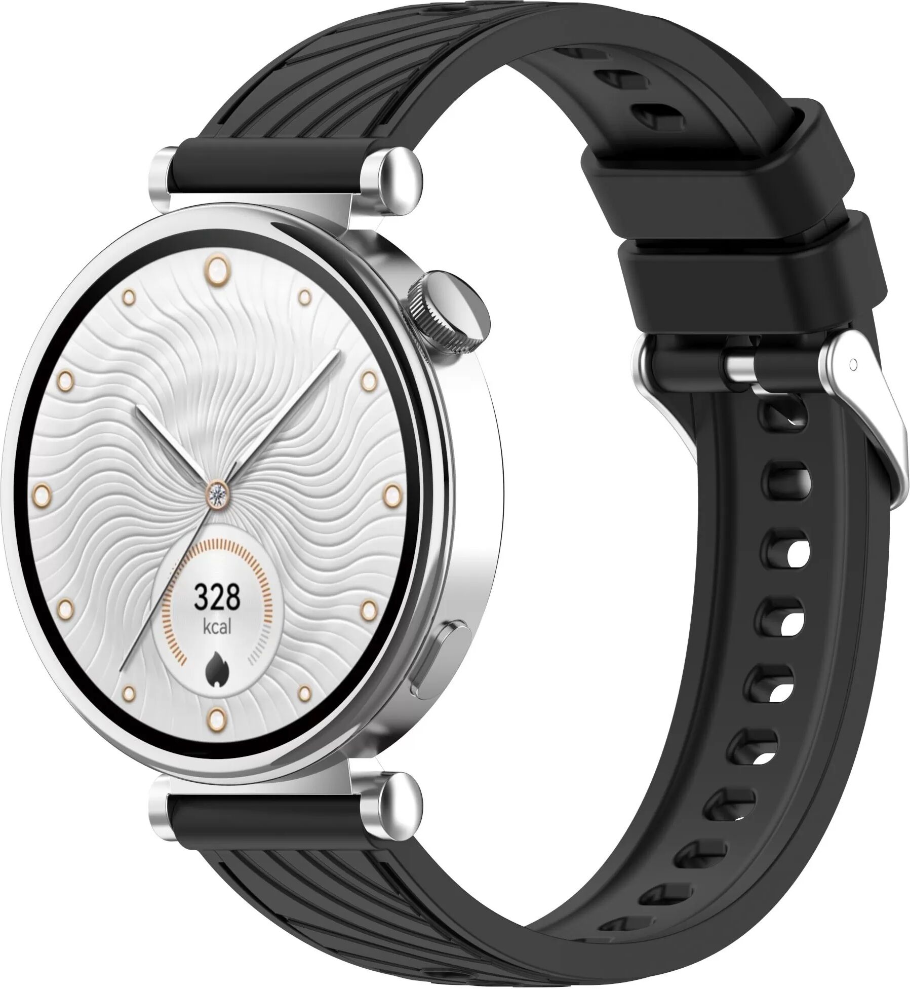 INF Stilvolles Silikonarmband für Huawei GT5/GT5 Pro – 18 mm Schwarz