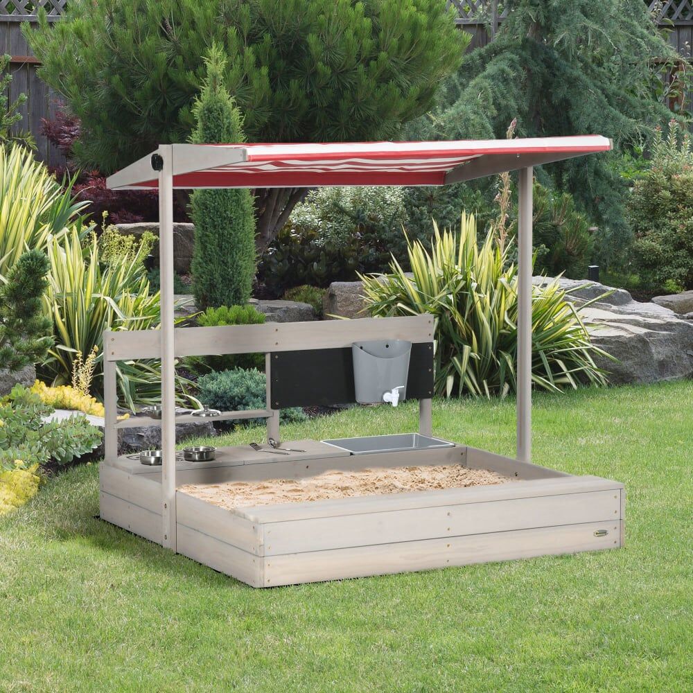 Outsunny Arenero infantil 114x110x110 cm gris