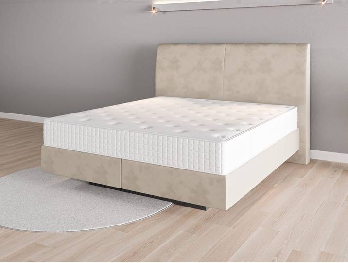 Boxspringbett 180x200 Nr. 2 - Beige/Braun (Beige) - Vintage Velours