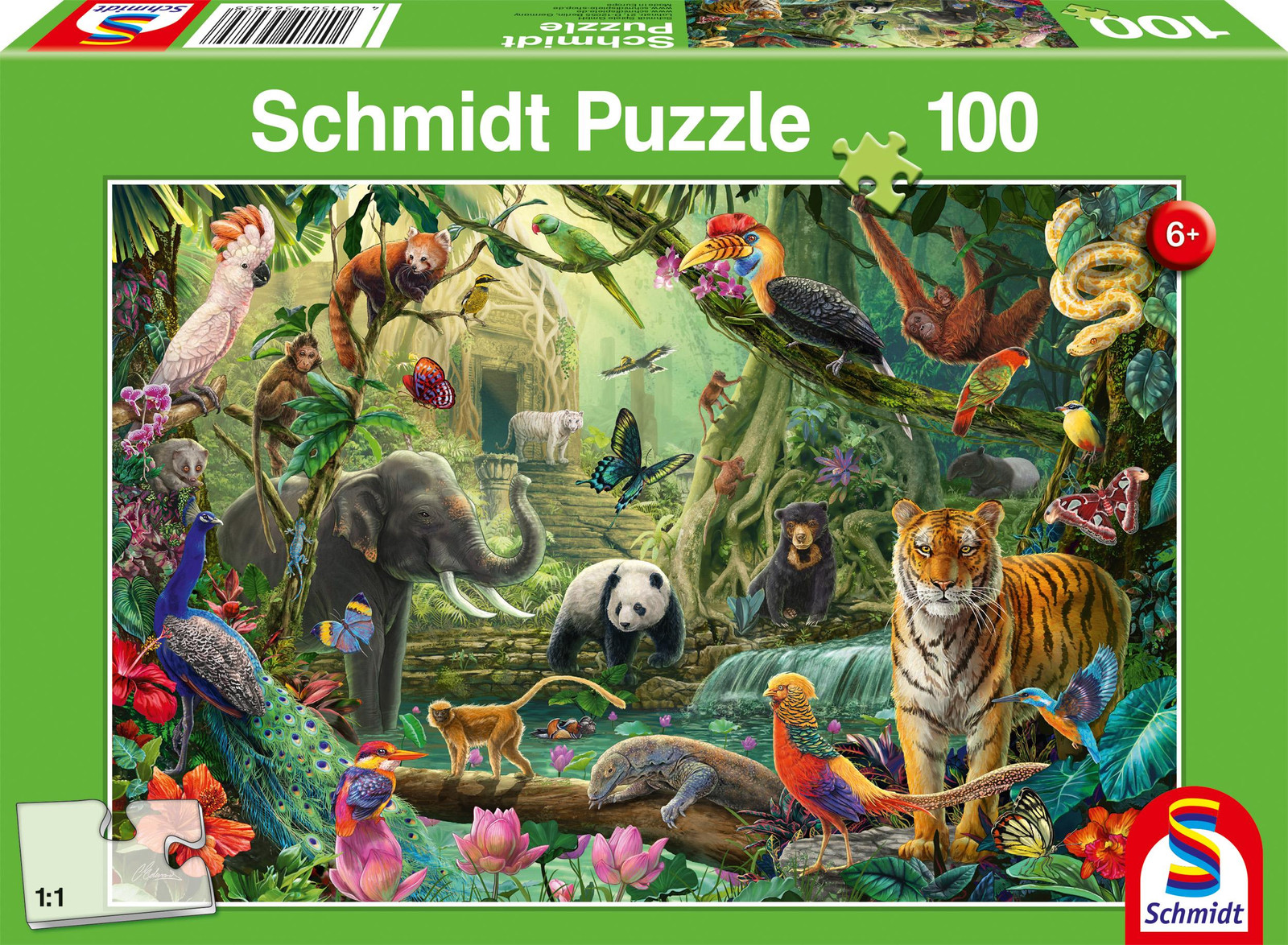 Schmidt Spiele Puzzel Levendige dieren in het oerwoud