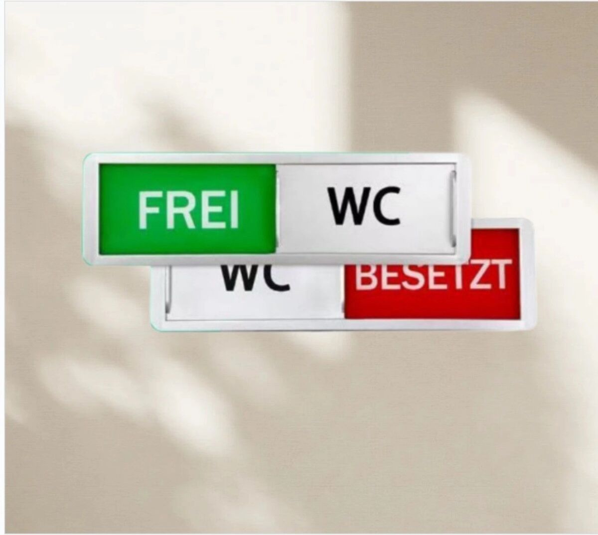 INF Silbernes Bürotür-Schild – ABS Schiebeschild 'WC' Toilettenanzeige für Privatsphäre und Besprechungsräume