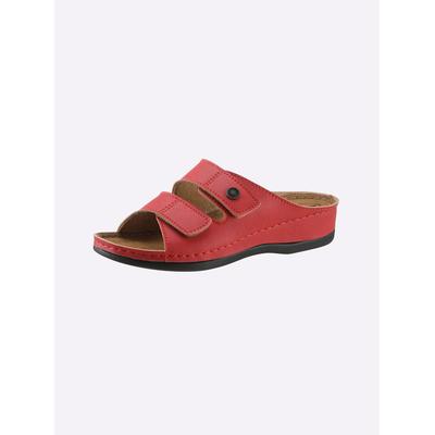 Pantolette FRANKEN-SCHUHE, Damen, Gr. 41, Lederimitat, rot, Schuhe Pantolette