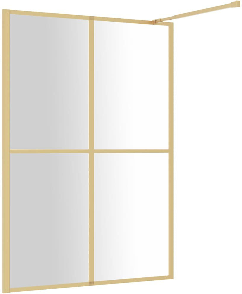 Belfry Bathroom Winchcombe 195mm H Framed Walk In Glass Screens with Glass Gold 140cm W