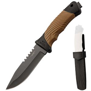 Herbertz Jagdmesser 10000880, braun / schwarz, mit Köcherscheide, Klinge feststehend