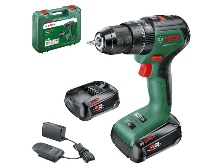 Perceuse-visseuse sans fil Bosch UniversalImpact 18V60 (+2 batteries 2\,0 Ah) + chargeur AL 18V-20 - 06039D7102