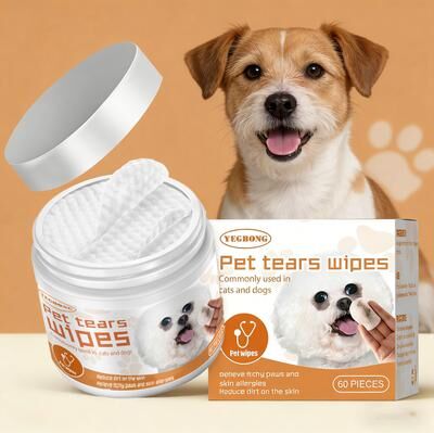 Happy Pet Pantry Gentle Pet Eye Wipes For Dogs & Cats 60PCS Tear Stain Remover & Eye Cleaner Gentle Pet Eye Wipes For Dogs & Cats 60PCS Tear Stain Remover & Eye Cleaner