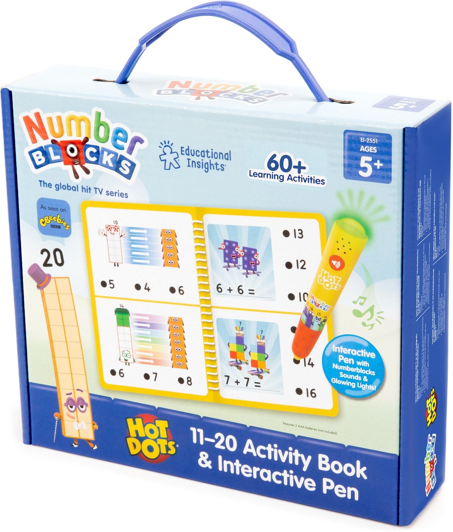 Learning Resources Hot Dots Numberblocks 11–20 Activity Book & Interactive Pen, Over 60 Activities Included - Age 5+ - Educational Toy Learning Resources