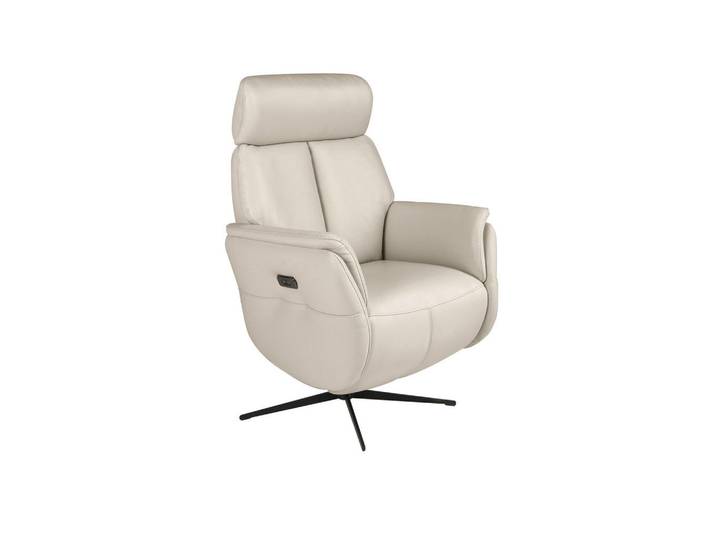 Angel Cerda Drehbarer Relaxsessel aus perlgrauem Leder, Perlmutt, Metall, Echtholz, Mode, Füllung: Polyurethan (PUR),Polyurethan (PUR),Polyurethan (Pur), Freiform,Freiform, Sternfuß, 71x110x80 cm, Wohnzimmer, Sessel, Relaxsessel