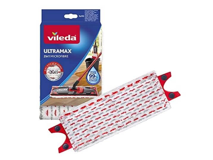 Vileda Ultramax Ersatzbezug für Bodenwischer Mikrofaser Wischmopp-Bezug für alle Hartböden wie Parkett, Laminat & Fliesen - Waschmaschinengeeignet 1 Stück