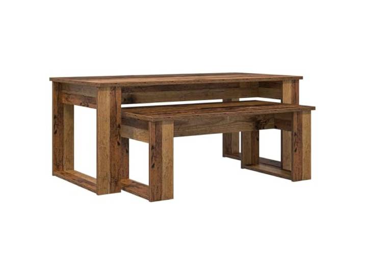 fsahslih Couchtisch Set 2 STK Kaffeetisch Altholz-Optik Holzwerkstoff Zweiteiliges Couchtisch-Set in Altholz-Optik für Wohnzimmer und Lounge. Vielseitige Ablagefläche mit modernem Stil.