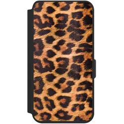 Nivocase Klapphülle für Samsung Galaxy S24 Handyhülle aus Kunst Leder NIVOflip schwarz Animalprint Fell (Samsung Galaxy S24), Smartphone Hülle, Schwarz