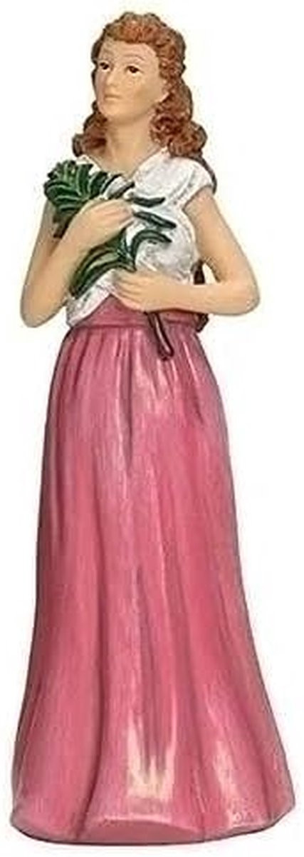 Sint Agatha Beeldje met Gebedskaart - Multicolor - Hoogte: 9,5 cm