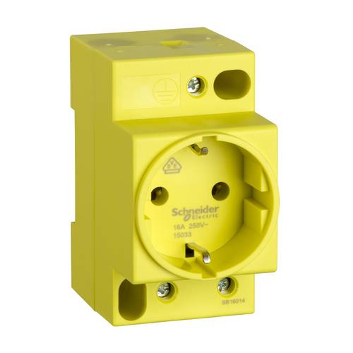 Schneider Electric 15033 Steckdose iPC, 2P+E, 16A, 250VAC, Ausführung gelb, VDE 0620 Kleinverteilerzubehör 1St.