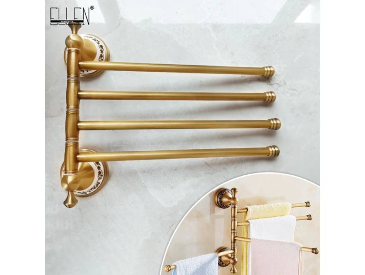 Porte-serviettes mobile en laiton antique pour HO, porte-serviettes de bain de cuisine, cintres à montage mural rapDuty 8024DH-4