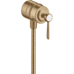 hansgrohe AXOR Montreux Fixfit Stop Schlauchanschluss, Abstellventil, Hebelgriff, 16883140, Farbe: Brushed Bronze
