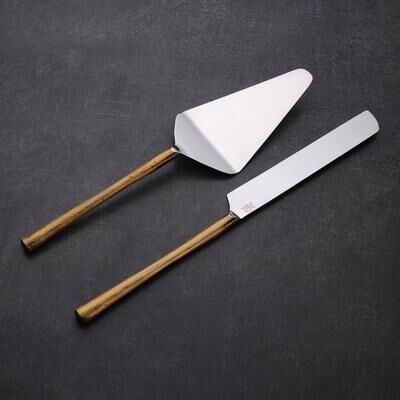 INOX ARTISANS INOX Camellia Cake Server 2 Pc. Set