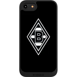 Nivocase Handyhülle für Apple iPhone 8 Hülle NIVOpure Case Schwarz Borussia Mönchengladbach Gladbach Wappen (Apple iPhone 8), Smartphone Hülle, Schwarz