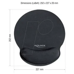 DELOCK 12559 - Mauspad mit Silikon Gel Handauflage, schwarz