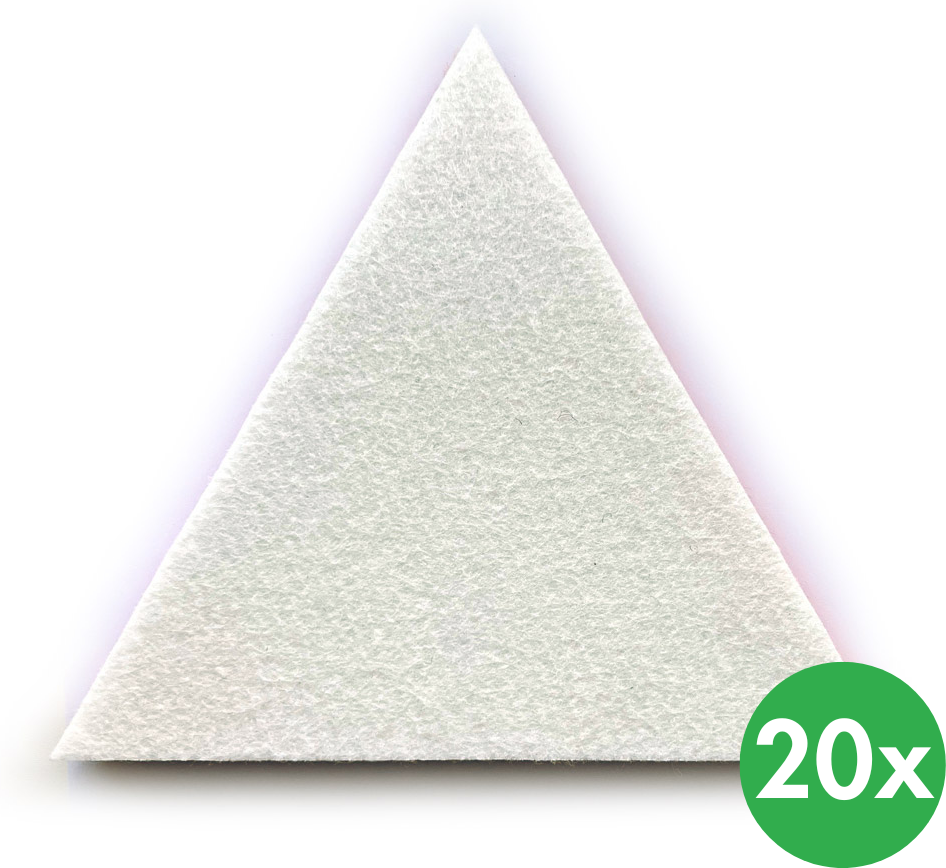 B2B Partner Akustikplatte, Selbstklebend, Dreieck, 20x20x20 cm, 20 Stück, weiß