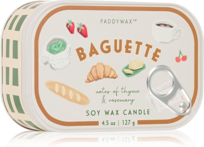 Paddywax Bistro Tin Baguette scented candle in a tin 127 g