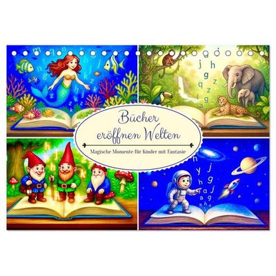 Bücher eröffnen Welten (Tischkalender 2027 DIN A5 quer), CALVENDO Monatskalender