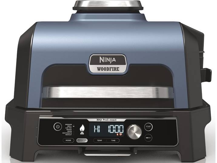 Tischgrill NINJA OG901EU Ninja Woodfire Pro Connect XL , blau (blau, schwarz), B:57cm H:41cm T:51cm, Kontaktgrill_Standgrill_Tischgrill_Teppanyakigrill, Tischgrill, Elektrischer Outdoor Grill & Smoker