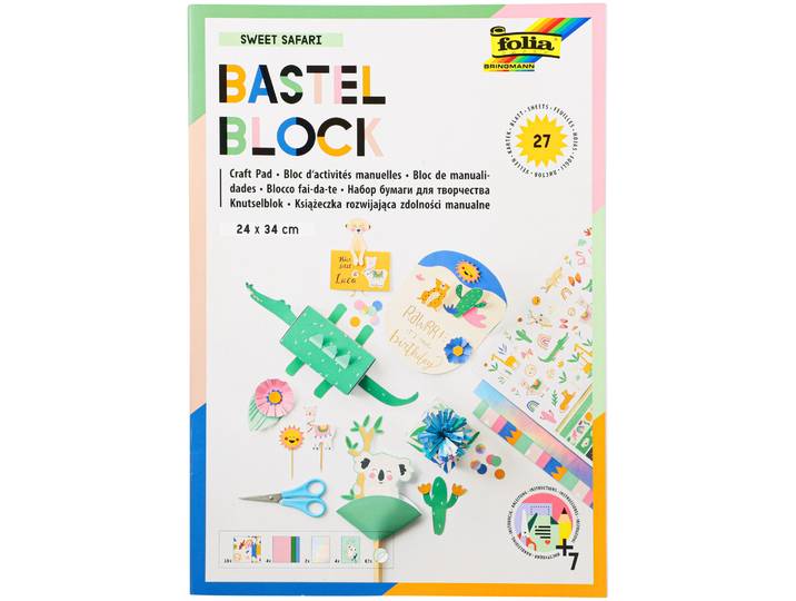 Folia Sweet Safari Bastelblock 24x34cm