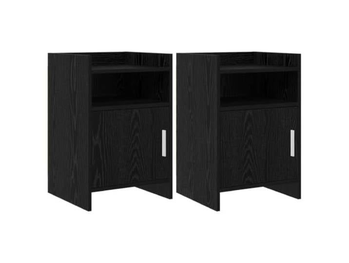 Todiikf Nachttisch 2er Set Schwarze Eiche 40x36x60cm Holzwerkstoff Elegante Nachtkonsolen im 2er Set bieten praktische Ablageflächen und Fach für das Schlafzimmer.