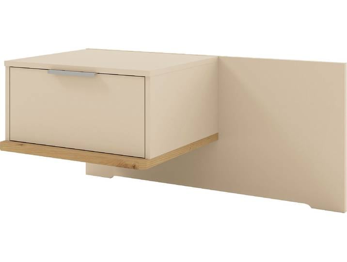 Nachtschrank MUSTERRING Isabelle , beige (champagner, dekor), B:90cm H:43cm T:47cm, Holzwerkstoff, Schränke, Nachtschrank, verschiedene Farben, Unterboden in Eiche, Masse B50/90 x H43 x T47 cm