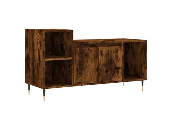 KUPTYERFG TV-Schrank Räuchereiche 100x35x55 cm Lowboard mit Türen Modernes TV-Möbel mit 5 Fächern und Türen für Wohnzimmer und Schlafzimmer, schützt Ihre Medien vor Staub.