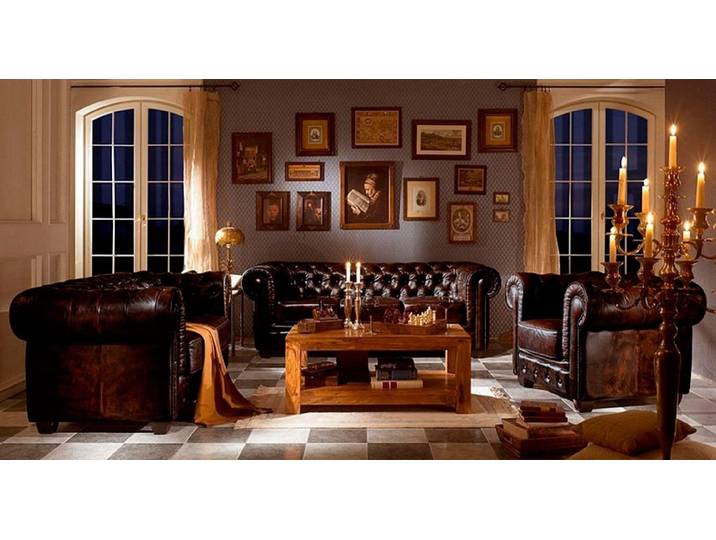 Xlmoebel Chesterfield-Sofa Elegantes Leder-Sofa im klassischen Chesterfield-Design, 3-Sitzer 3 Teile, Hergestellt in Europa