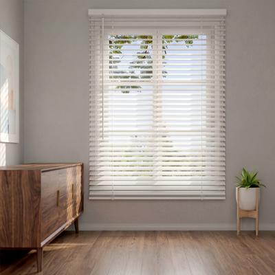 Techni Home "Cordless 1"" Light Filtering Vinyl Mini Blinds, White"