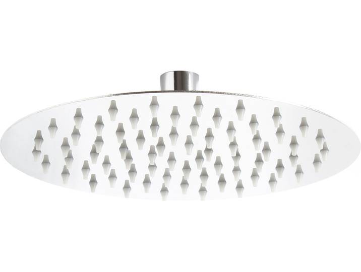 Wiltec Pommeau de douche Rond 30cm Pomme Jet de pluie Tête de douche Effet pluie Acier inoxydable Accessoire Salle de bains