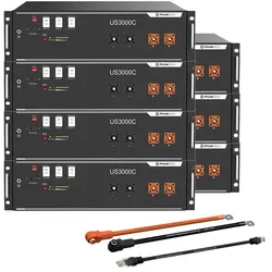 Pylontech 7x US3000D LiFePO4 Batterie 24,5kWh mit Wechselrichter-Anschlusskabelset - 0% MwSt. (gemäß§12 Abs.3 UstG**)