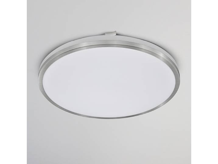 Plafonnier LED Ø 38cm Blanc/Argenté fer, brossé acrylique LED Module LED